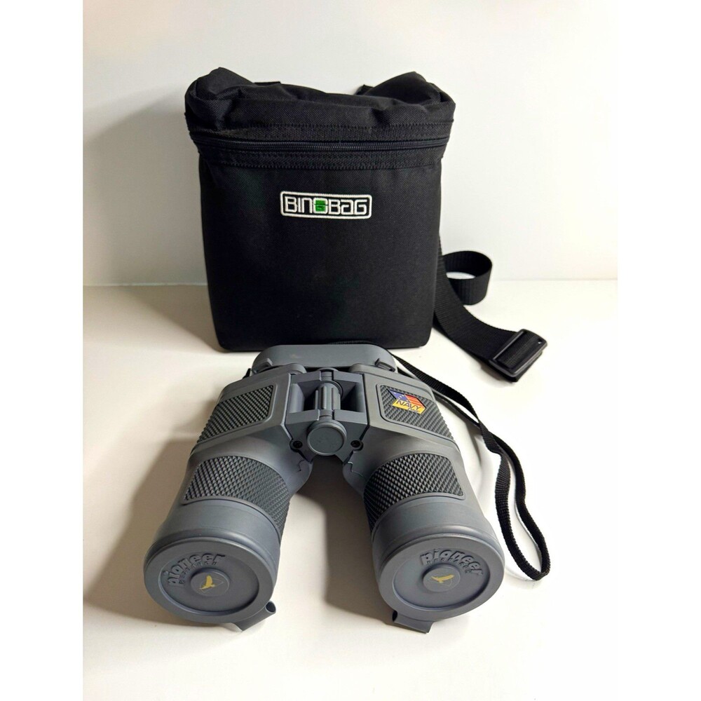 Vintage Pioneer Research Navy One 7x50 Marine Binoculars w/ Branded Binobag